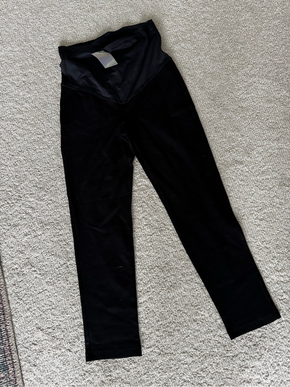 Pinkblush Black Maternity Leggings with Fold-Over Waist